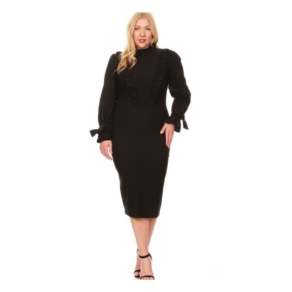 SOLID MIDI DRESS IN A BODYCON FIT